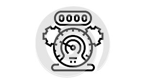 mileage rollback line icon animation