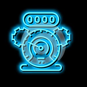 mileage rollback neon glow icon illustration