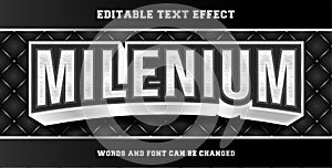 milenium editable text effect style