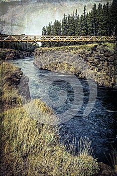 Miles Canyon bridge with textures