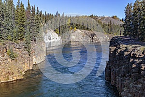 Miles canyon, in the Yukon river near Whitehorse