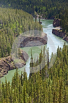 Miles Canyon of Yukon River near Whitehorse Canada