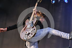 Miles Kane jumps with a kick at FIB