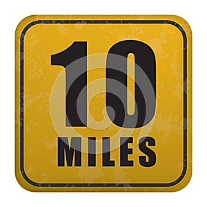 10 miles road sign. Vector illustration decorative design