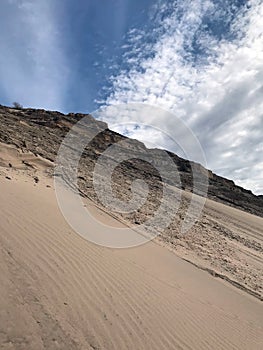 Miles of sand dunes, shore of Sea of Cortez, El Golfo de Santa Clara, Mexico