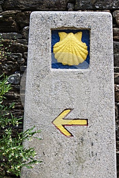 Milestone at at Camino de Santiago