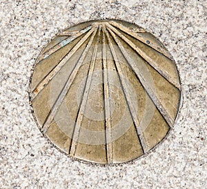 Milestone at at Camino de Santiago