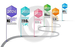 Milestone Company, Timeline, Roadmap,Infographic Vector
