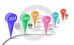 Milestone Company, Timeline, Roadmap,Infographic Vector