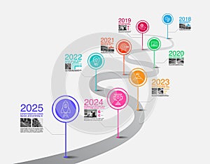 Milestone Company, Timeline, Roadmap, Infographic Vector illustration,  report  information