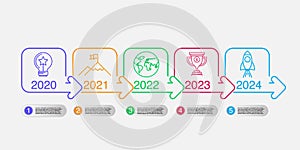 Milestone Company, Timeline, Roadmap, Infographic Vector illustration,  report  information