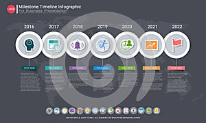 Milestone timeline infographic design.