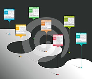 Milestone, timeline, step by step template, infographic