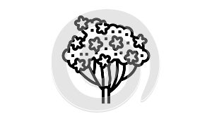 milfoil plant line icon animation