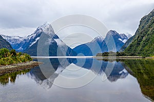 Milford Sound Mitre Peak, Fiordland National Park, South Island, New Zealand