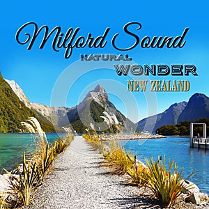 New Zealand, Milford Sound, Travel Poster,