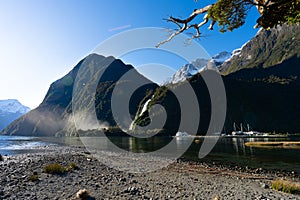 Milford Sound, a popular tourist attraction in the South Island of New Zealand