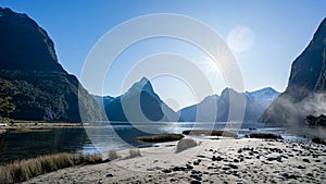 Milford Sound, a popular tourist attraction in the South Island of New Zealand