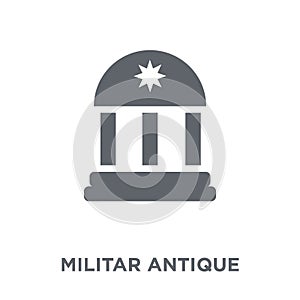 Militar antique building icon from Army collection.