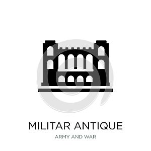 militar antique building icon in trendy design style. militar antique building icon isolated on white background. militar antique