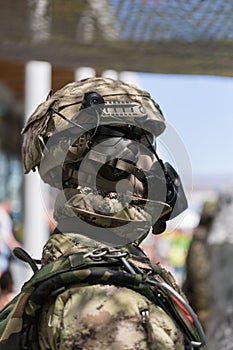Militar Combat Soldier Uniform Dressed by Mannequin photo