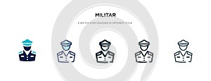 Militar icon in different style vector illustration. two colored and black militar vector icons designed in filled, outline, line photo