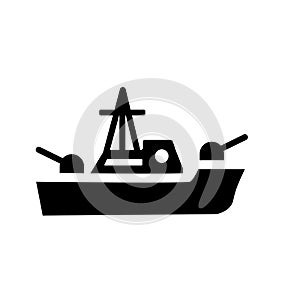 militar ship icon. Trendy militar ship logo concept on white background from army and war collection photo