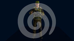 Military 3d render, male soldier 3d model