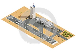 Military Air Base Isometric Composition