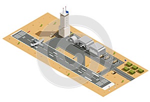 Military Air Base Isometric Composition photo