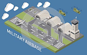 Military Air Force Base Isometric