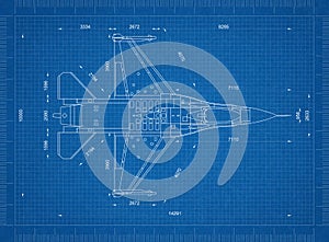 Military aircraft blueprint â€“ 3D perspective