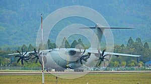 Military aircraft performing at Langkawi Airport