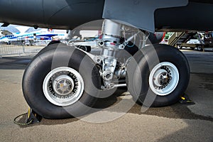 Military aircrafts standing for display