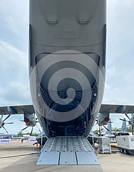 Military aircrafts standing for display