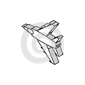 military airplane aircraft isometric icon vector illustration