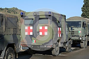 Military ambulance truck