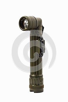 Military angle head flashlight with clipping path