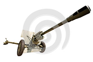 Military anti-aircraft gun on an isolated