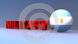 Military with argentina flag on blue