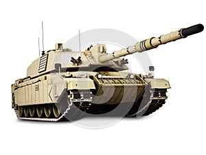 Military armored tank isolated on a white