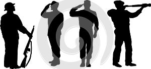 Military army men silhouette