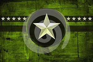 Military army star over grunge background