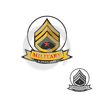 Military badges emblem and army patches typography