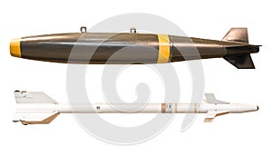 Ballistic missile isolated photo