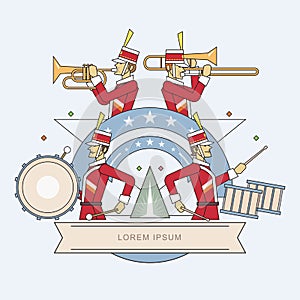 Military band line style, Vector illustration