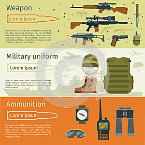 Military banners or army backgrounds set vector