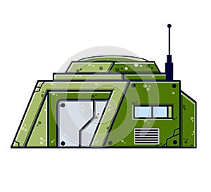 Military base. Army post. Protective building. Modern military camp.