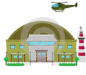 Military base camp flat design illustration photo