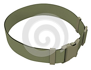 Military belt on an isolated white background. 3d illustration